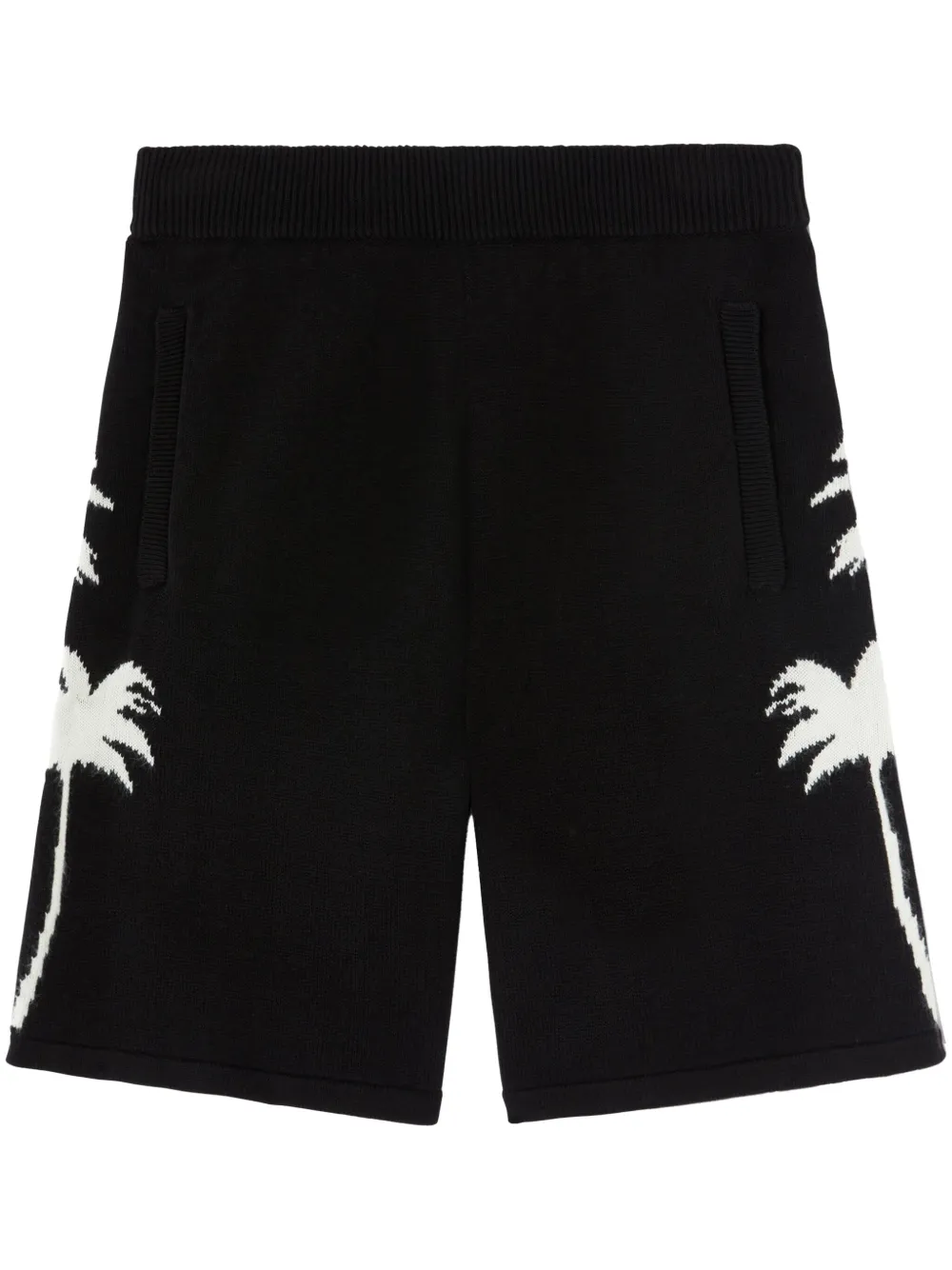 Palm Angels Gebreide shorts met palmboom Zwart