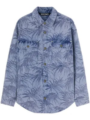 Palm Angels オーバーダイ デニムジャケット | グリーン | FARFETCH JP Palm Angels 確実正規品デニムジャケット シャツ