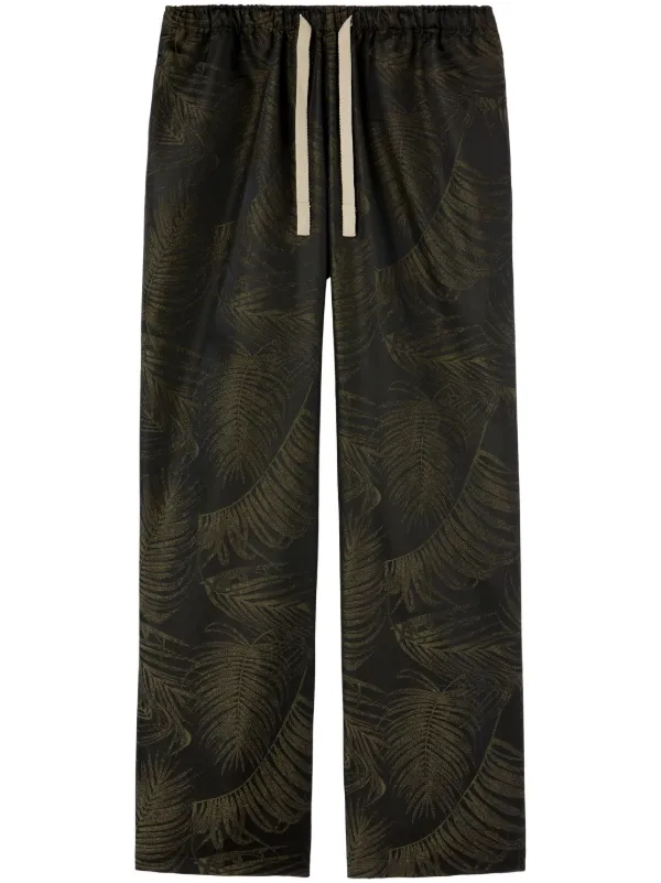 【関税＆送料込み】Palm Angels Pa Trousers In Jacquard Palm Angels monogram-jacquard Knitted Trousers | Neutrals