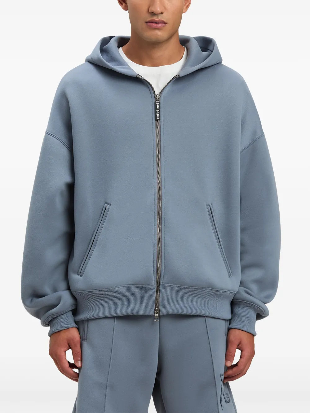 Palm Angels Hoodie met gewelfd logo Grijs