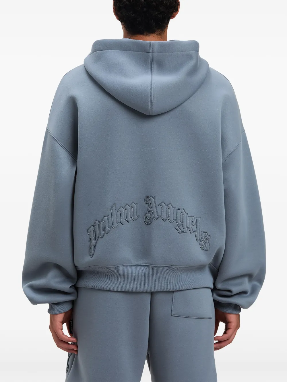 Palm Angels Hoodie met gewelfd logo Grijs