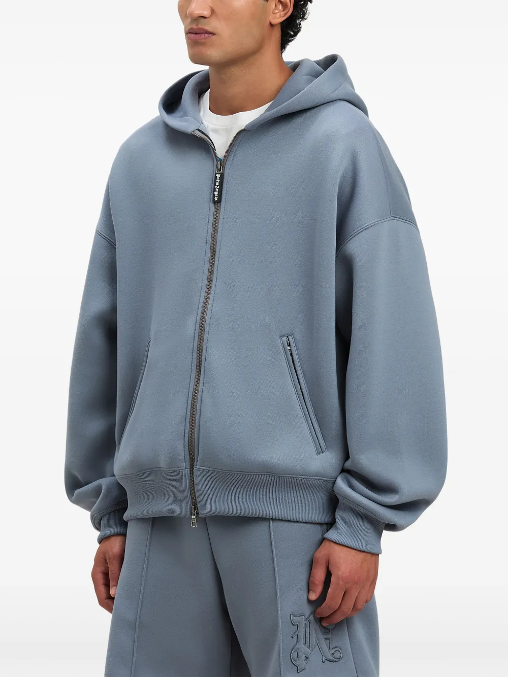 Palm Angels Hoodie met gewelfd logo Grijs