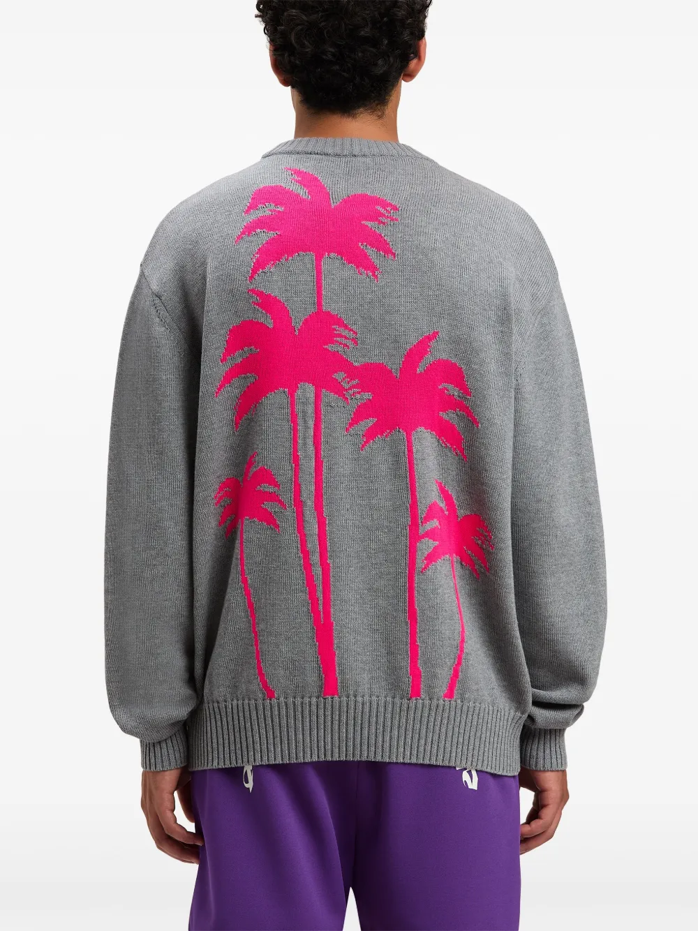 Palm Angels Trui met gebreide palmboom Grijs