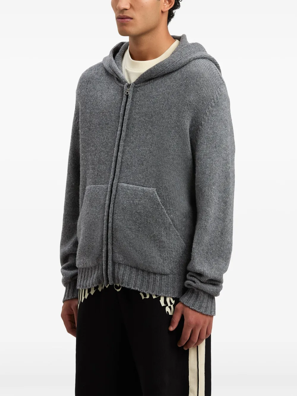 Palm Angels Hoodie met rits Grijs