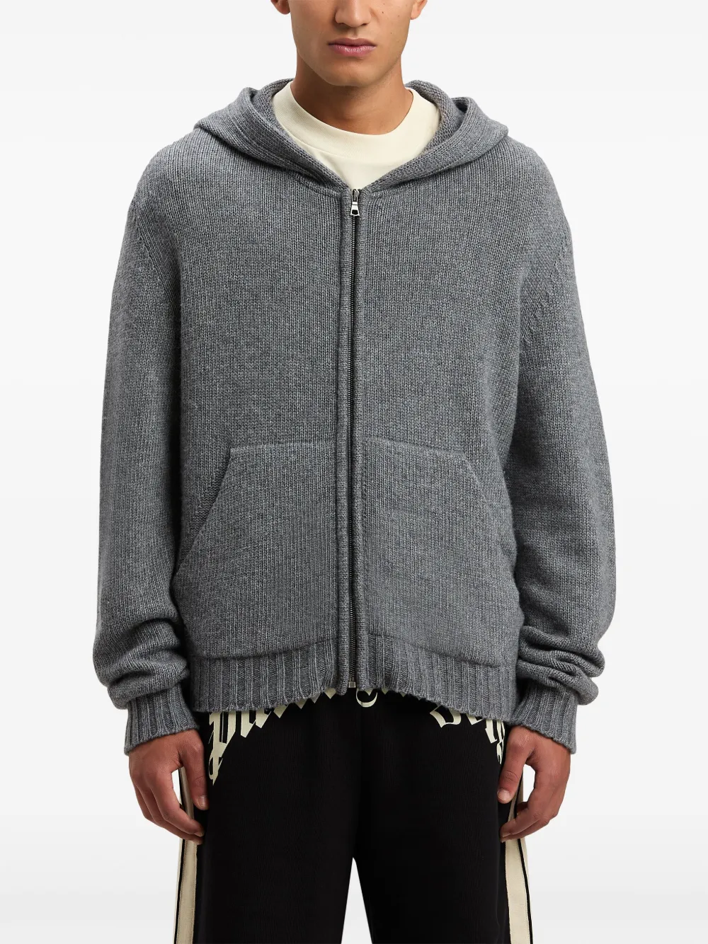 Palm Angels Hoodie met rits Grijs