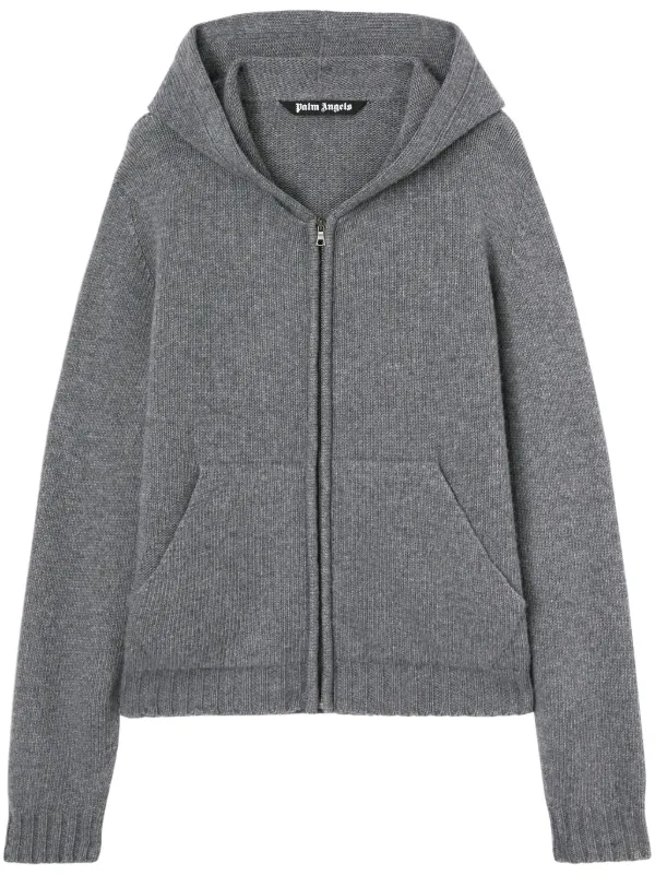 パームエンジェルス ウールジップパーカー グレー Palm Angels ジップアップ パーカー | グレー | FARFETCH JP