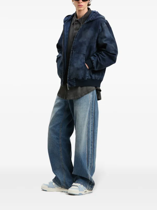 Palm Angels Curved Logo loose-fit Jeans | Blue | FARFETCH