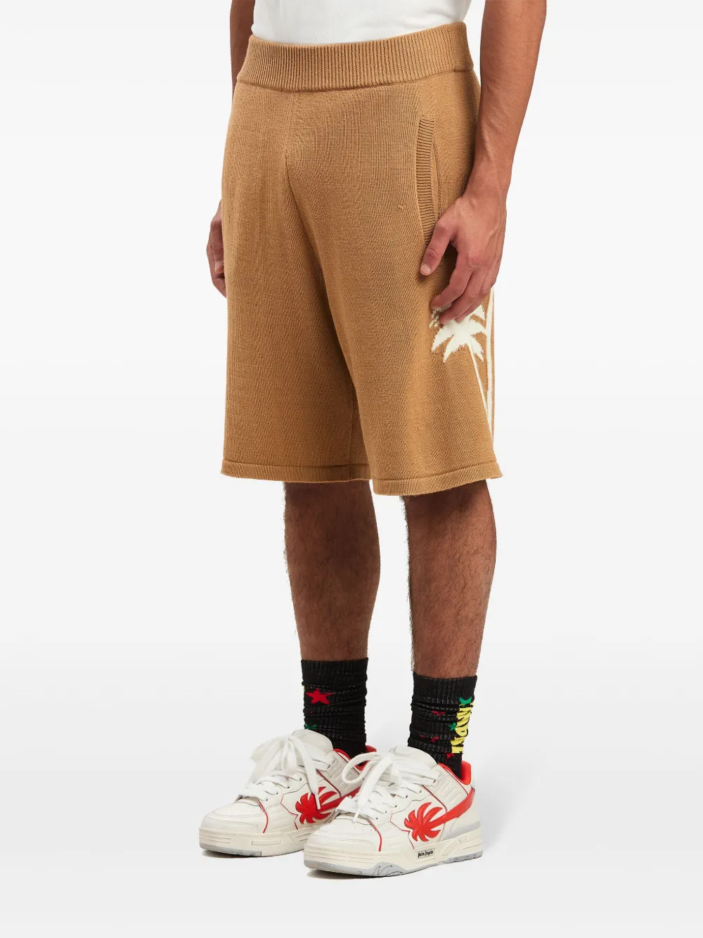 Palm Angels Gebreide shorts Beige