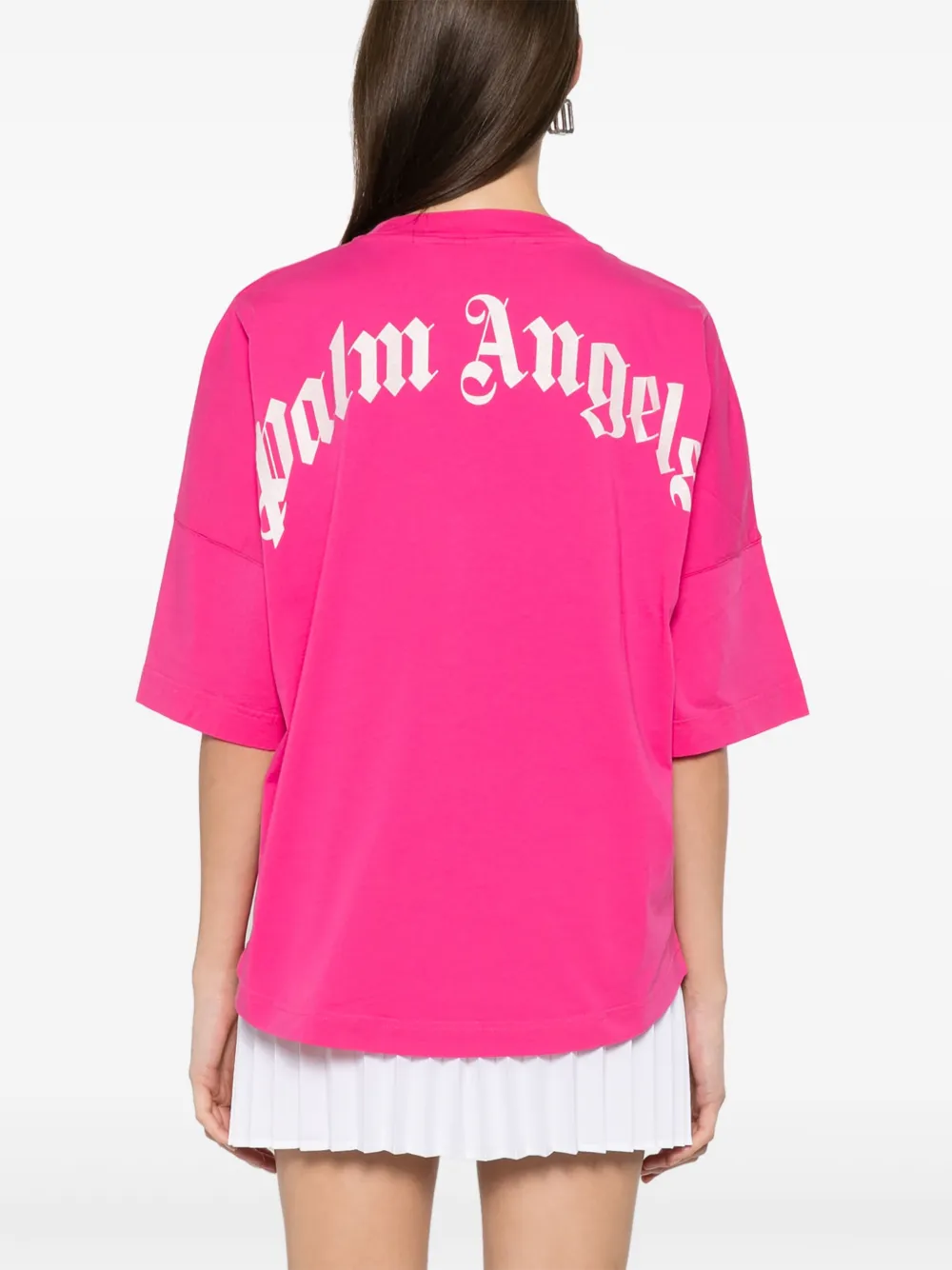 Palm Angels T-shirt met logoprint Roze
