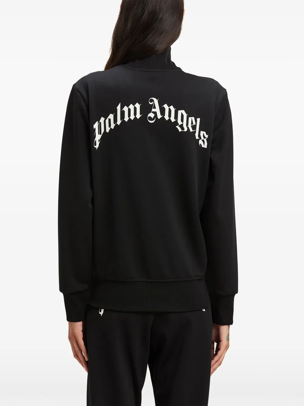 Palm Angels Logo Zipped Track Jacket In Black