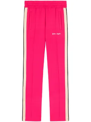 【関税＆送料込み】Palm Angels Knitted Flared Trousers Palm Angels logo-tape Cotton Flared Leggings | Black | FARFETCH