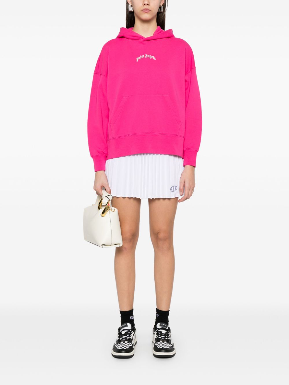 Palm Angels logo-print hoodie - Pink