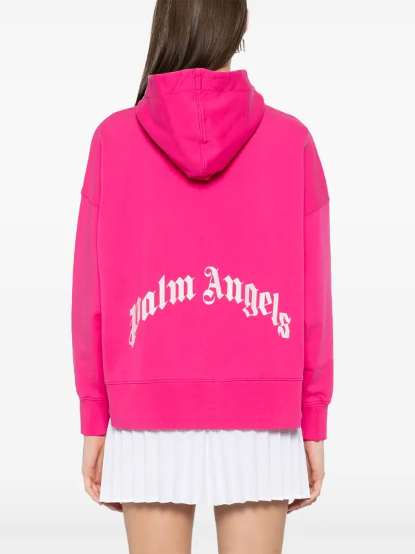 パーカー・フーディ Palm Angels Front Zip Sweatshirt With Logo Print Palm Angels logo-print zip-up Hoodie | Black | FARFETCH