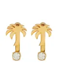 Palm Angels rhinestone palm earrings - Gold