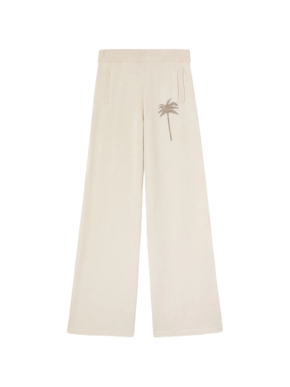 Palm Angels Gebreide broek met palmboom Beige