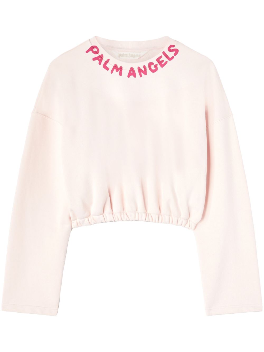 Palm Angels logo-print cotton crop top - Pink