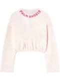 Palm Angels logo-print cotton crop top - Pink