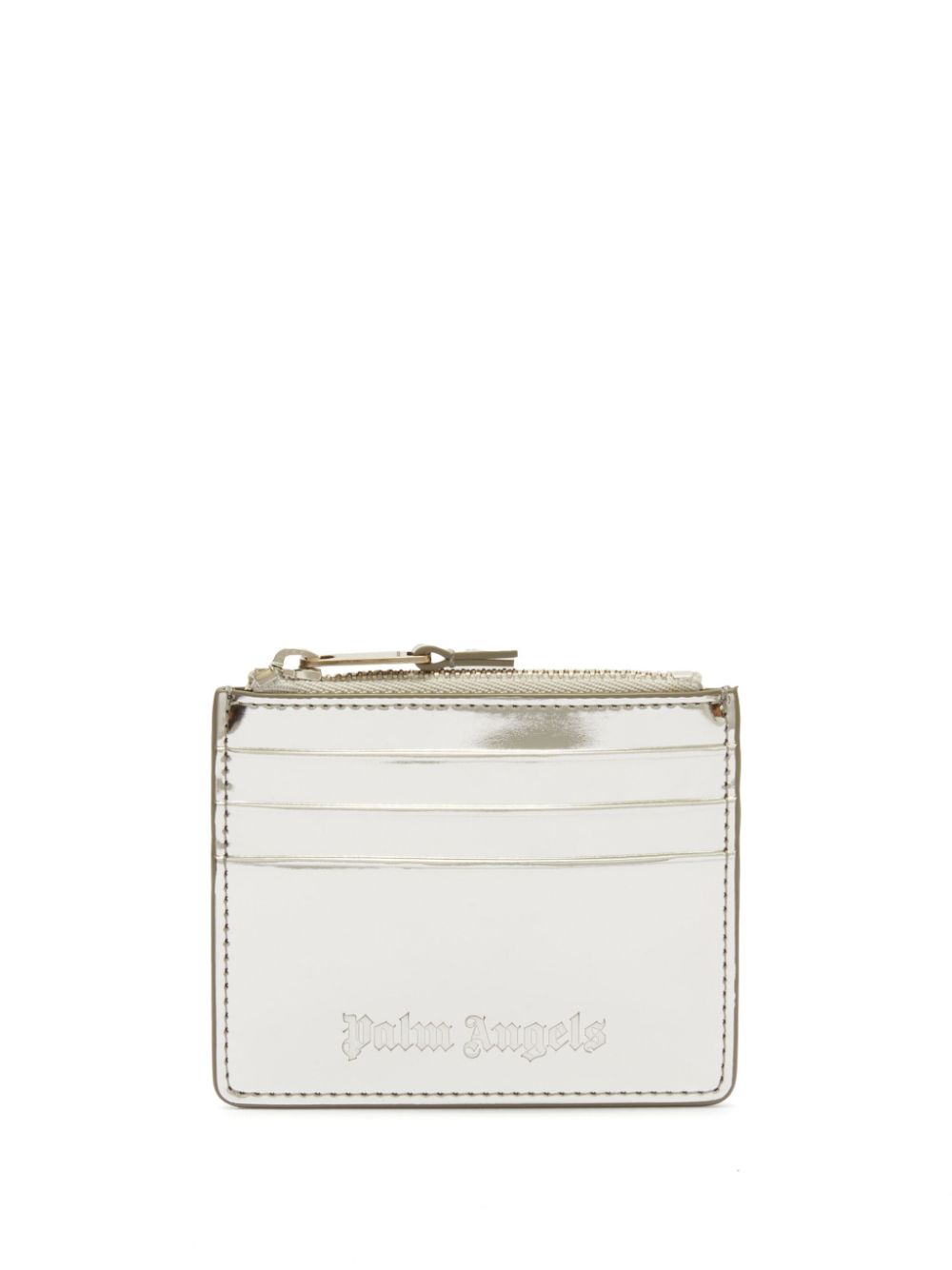 Palm Angels mirror zip cardholder - Silver