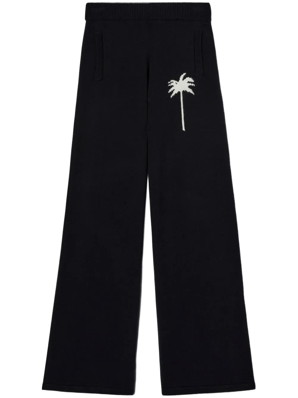 Palm Angels palm tree knitted trousers – Black