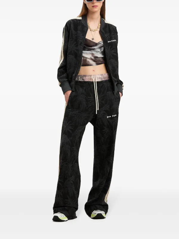 Palm Angels pams-jacquard Zipped Sweater | Black | FARFETCH