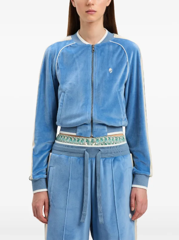 ジャケット PALM ANGELS Woman Jacket Blue PWEN030F23FAB001 4676 Palm Angels Oval Palm Track Jacket | Blue | FARFETCH GE