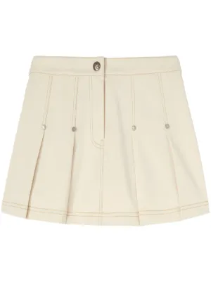 スカート PALM ANGELS Woman Skirt Beige PWCU005F23FAB001 6061 Palm Angels short skirts for Women | SSENSE