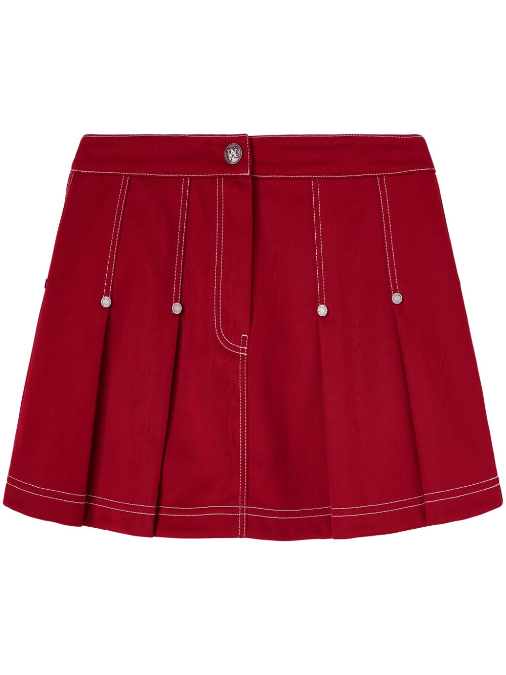 pleated mini skirt