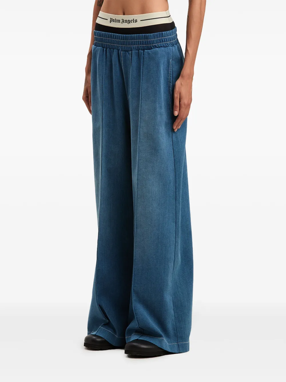 Palm Angels Joggingbroek met logo Blauw