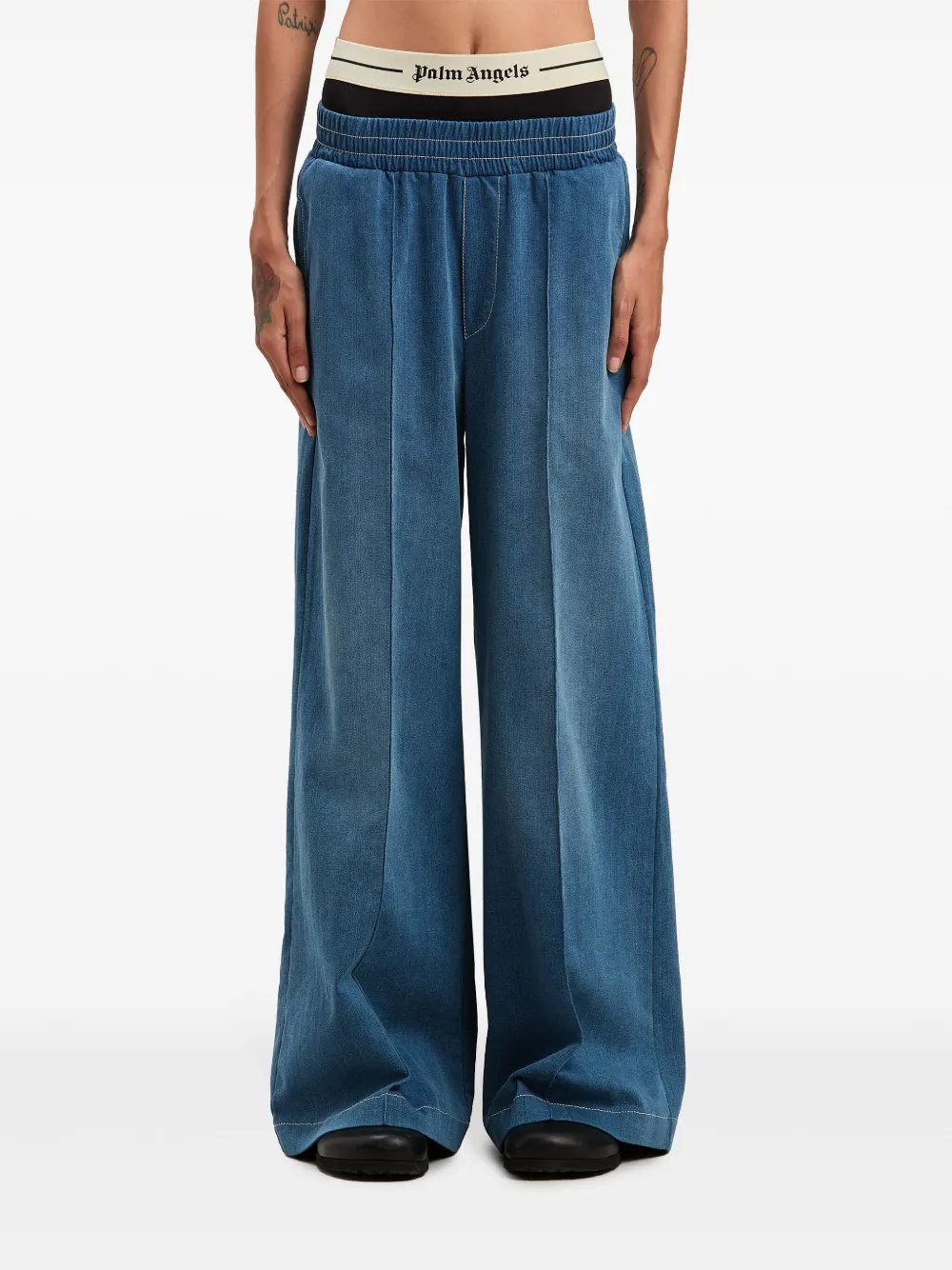 Palm Angels Joggingbroek met logo Blauw