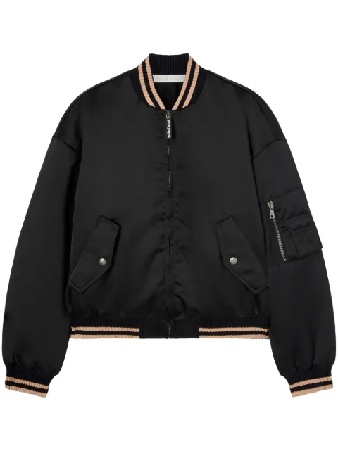 Palm Angels curved logo bomber jacket