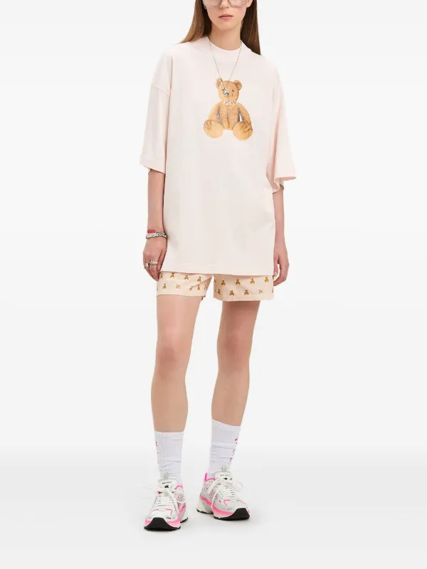 【関税＆送料込み】Palm Angels Mini Bear Monogram Shorts Palm Angels Mini Bear Monogram Shorts | Pink | FARFETCH