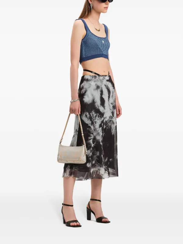 Palm Angels Blueprint Midi Skirt | Black | FARFETCH NZ