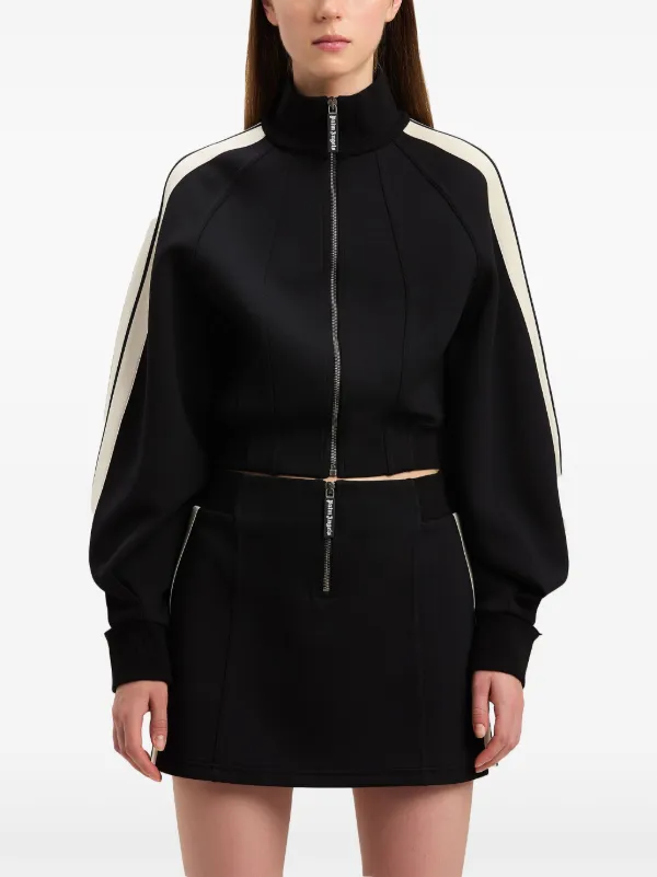 【関税込み】Palm Angels ブラック ジップ トラックジャケット Palm Angels logo-embroidered zip-up Jacket | Black | FARFETCH