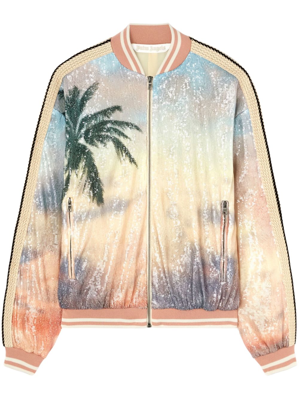 Palm Angels Sunrise Palm bomberjack Blauw