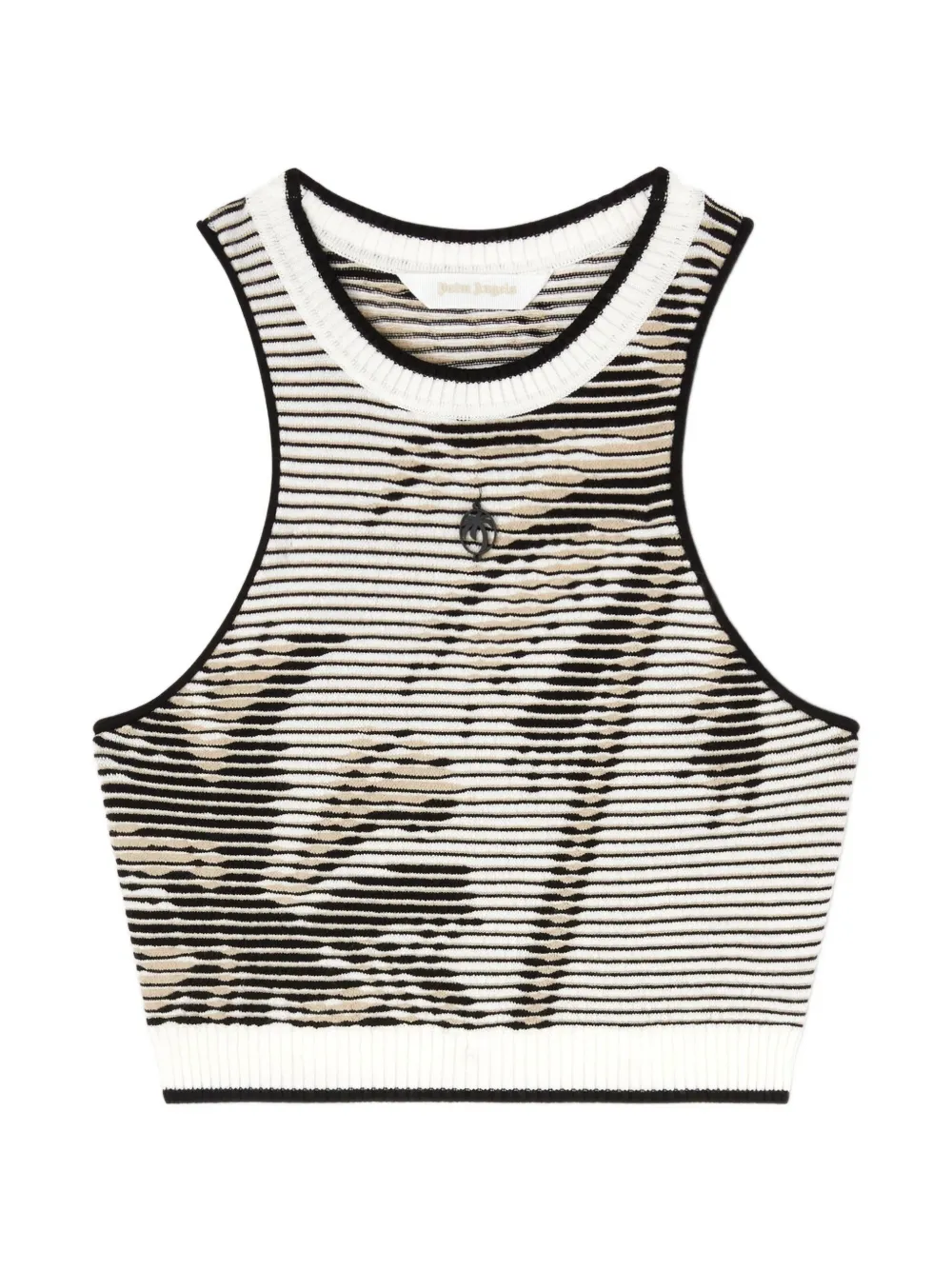 Palm Angels Cropped top met palmboom-jacquard Zwart
