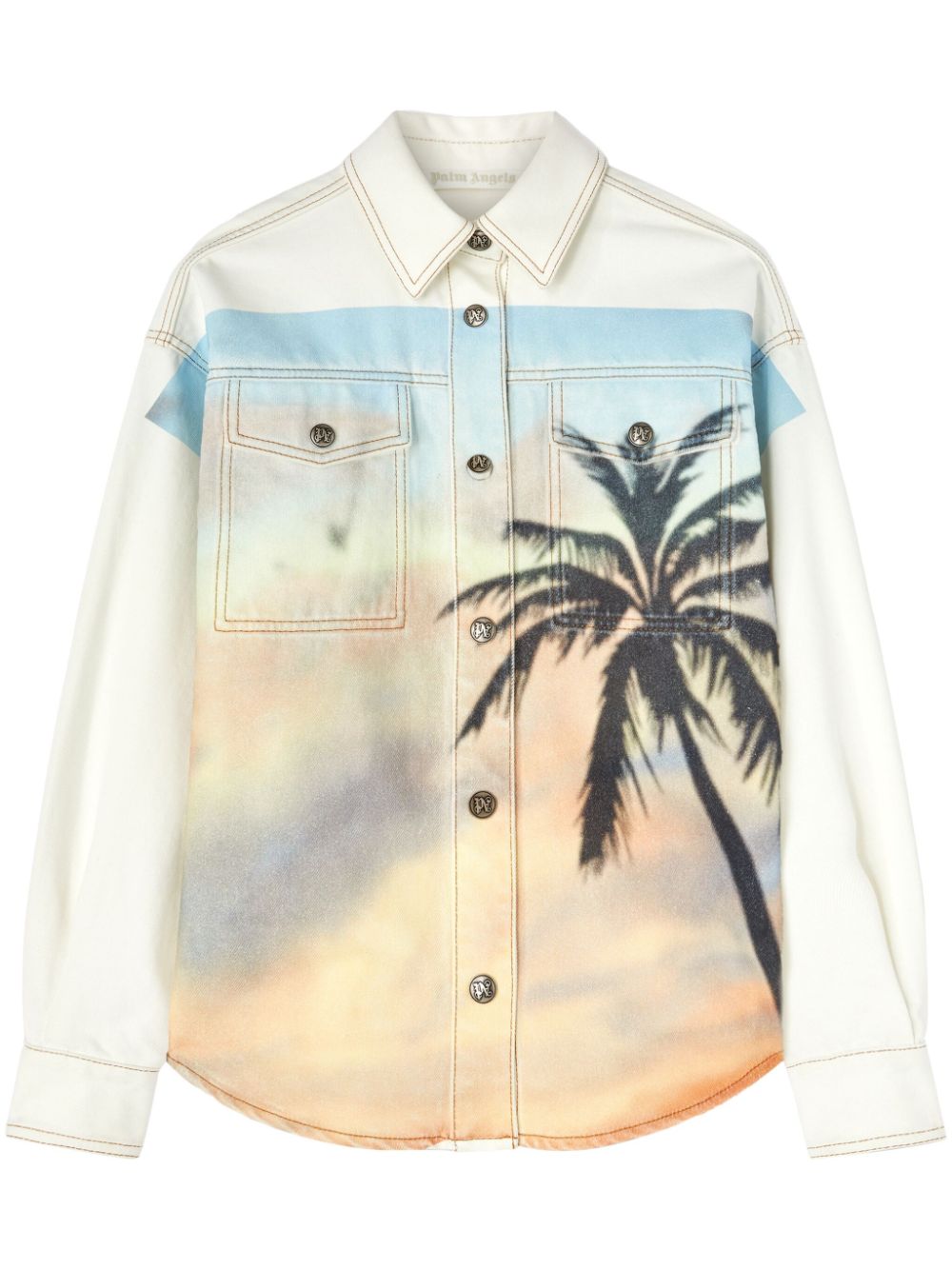 Sunrise Palm denim overshirt