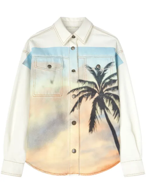 Surchemise Sunrise Palm en jean - Palm Angels - Modalova