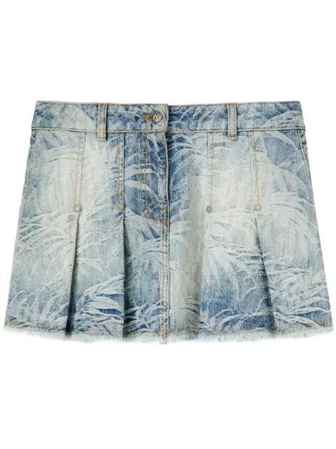 Palm Angels palms-jacquard pleated mini skirt