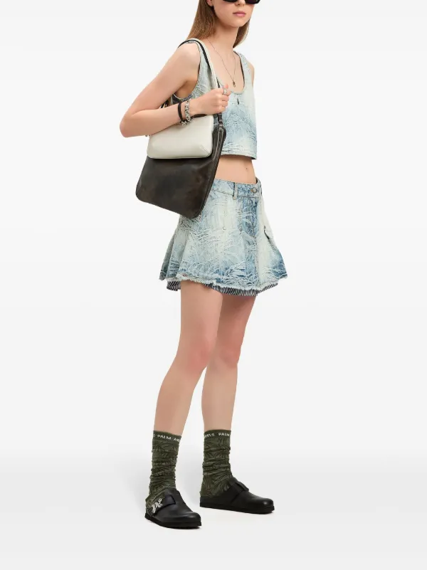 Palm Angels Palms Denim Top | Blue | FARFETCH