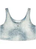 Palm Angels Palms denim top - Blue