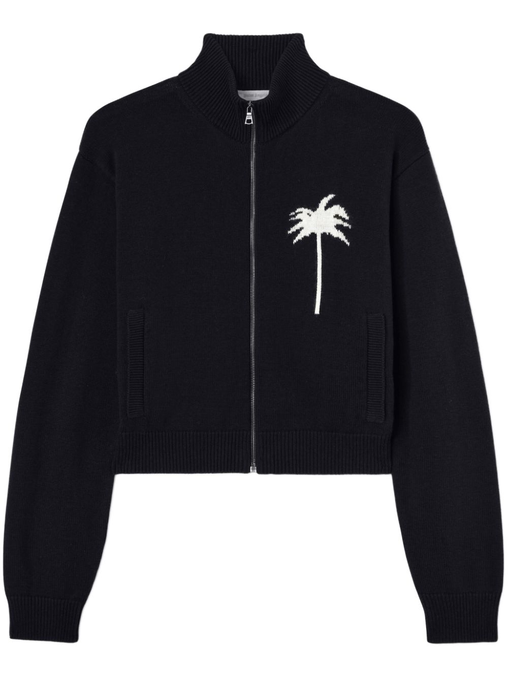 Palm Angels palm tree knitted track top - Black