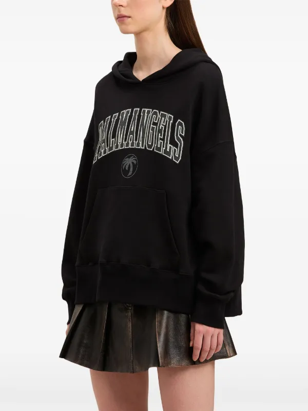 Palm Angels College Palm Hoodie | Black | FARFETCH