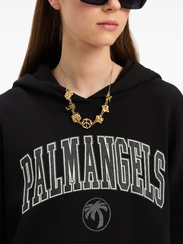 Palm Angels College Palm Hoodie | Black | FARFETCH