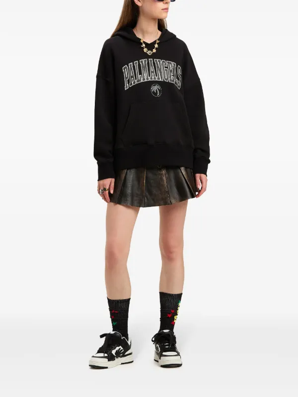 Palm Angels College Palm Hoodie | Black | FARFETCH