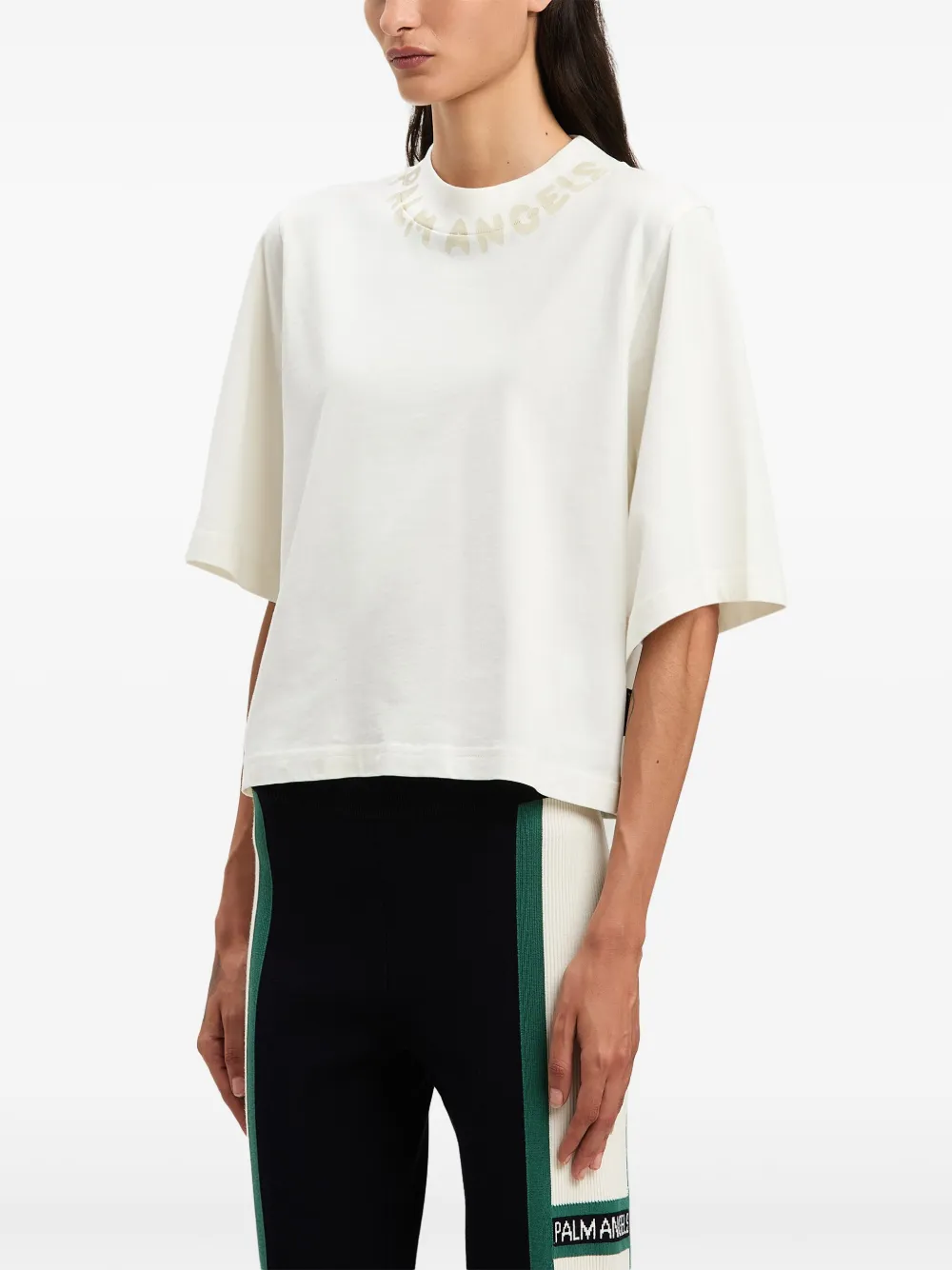 Palm Angels T-shirt met logo Wit