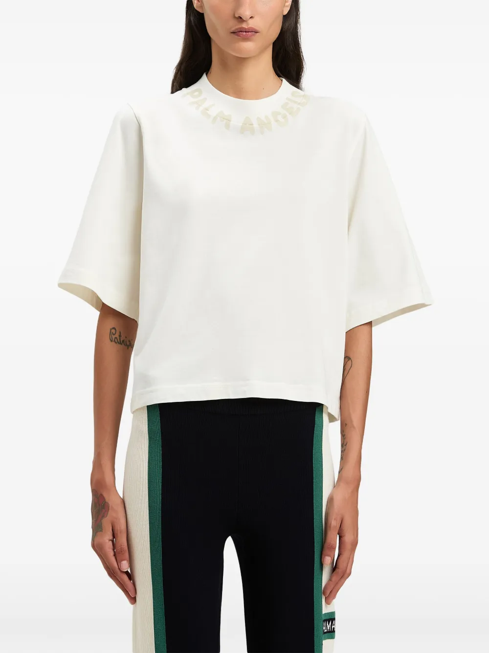 Palm Angels T-shirt met logo Wit