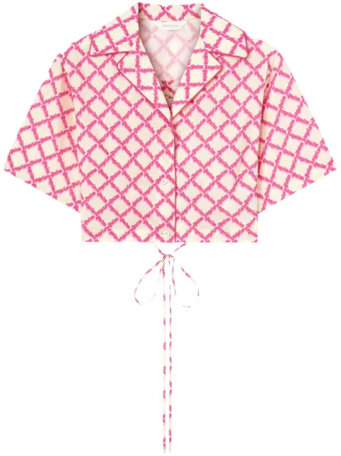 Palm Angels logo crisscrossed shirt