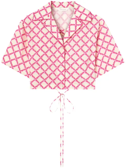 Chemise croisée à logo - Palm Angels - Modalova