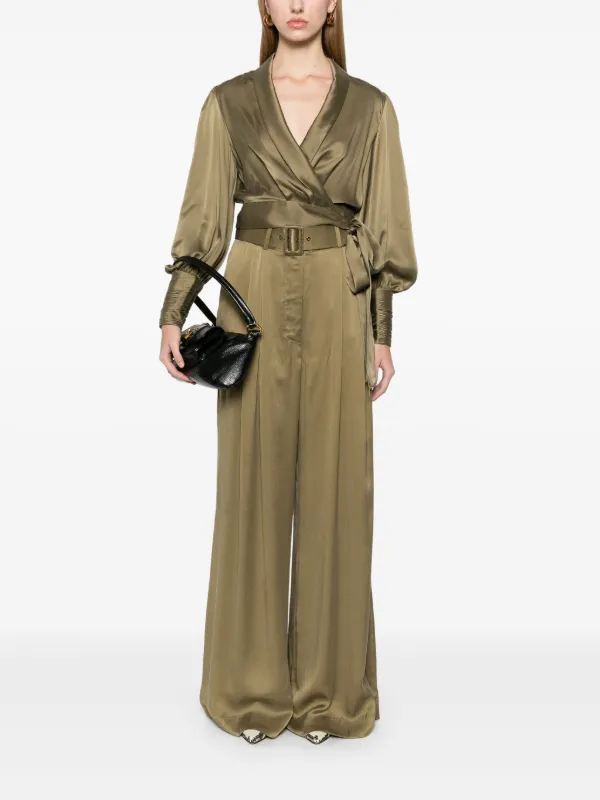 ZIMMERMANN Silk wide-leg Trousers | Green | FARFETCH