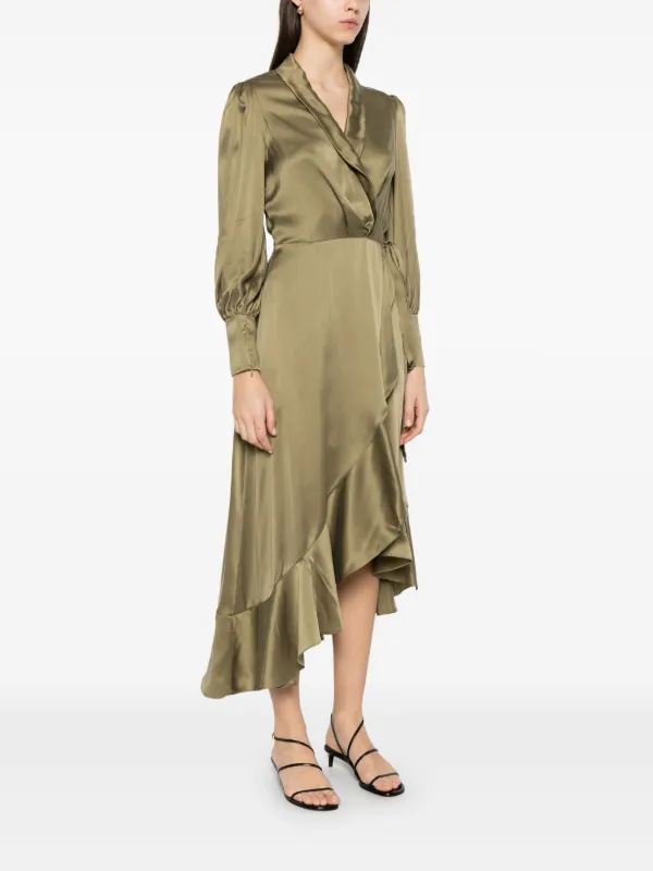 zimmermann wrap dress olive